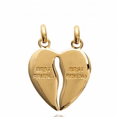 Woman gold plated Best Friend hearts pendant