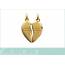 Woman gold plated Best Friend hearts pendant 2