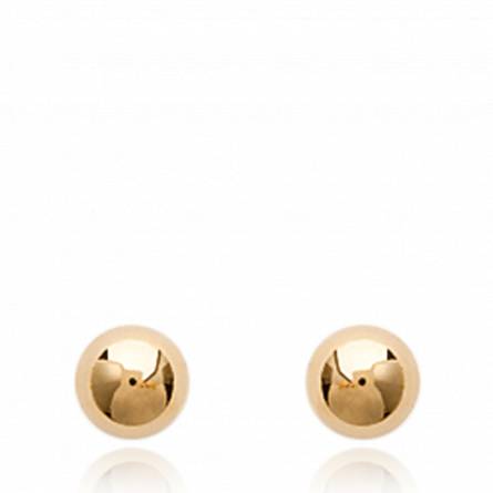Woman gold plated Boule taille 4 earring