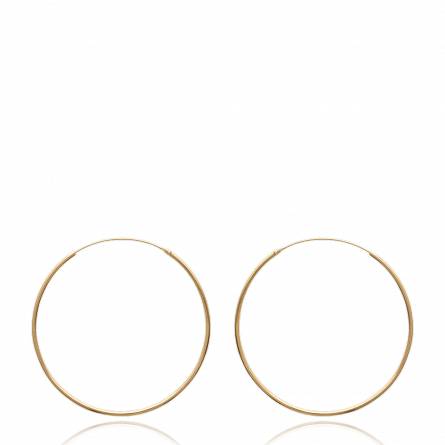 Woman gold plated circular earring