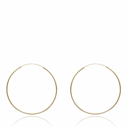 Woman gold plated Classique 8 cm circular earring
