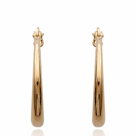 Woman gold plated creoles yellow earring