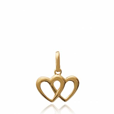 Woman gold plated Double hearts pendant