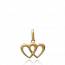 Woman gold plated Double hearts pendant mini