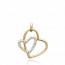 Woman gold plated Duo esquisse hearts pendant mini