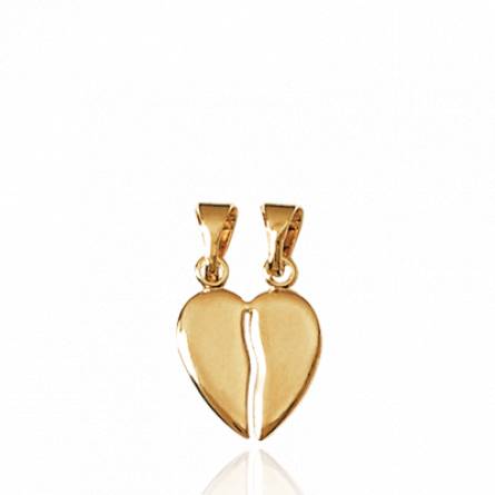 Woman gold plated Fendu hearts pendant