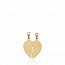 Woman gold plated Fendu lisse hearts pendant mini