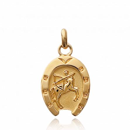 Woman gold plated fer-à-cheval pendant