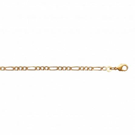 Woman gold plated figaro bracelet