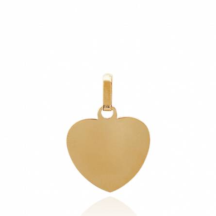Woman gold plated Gros 2 hearts pendant