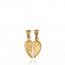 Woman gold plated I love you 2 hearts pendant mini
