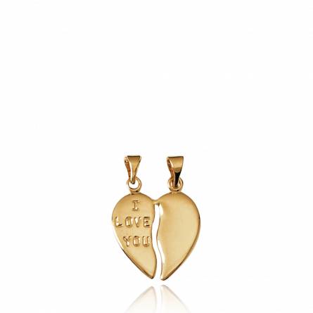 Woman gold plated I Love You hearts pendant