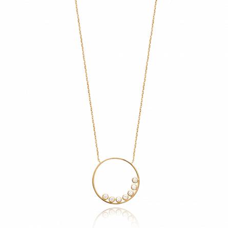 Woman gold plated Lucette circular necklace