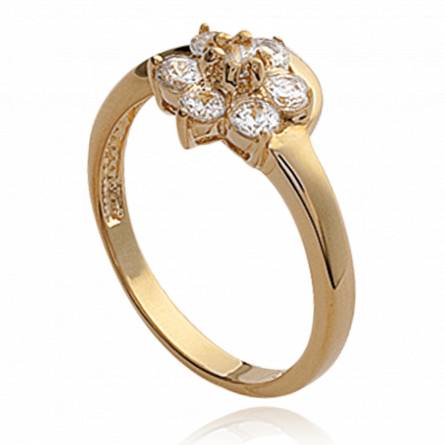 Woman gold plated Marguerite Enlacée ring