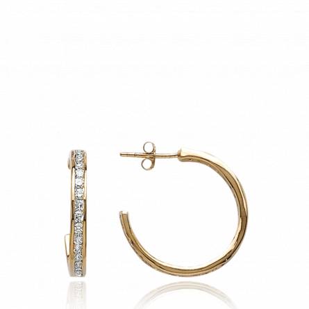 Woman gold plated  onde sentimentale yellow earring