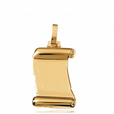 Woman gold plated  petit message scroll pendant