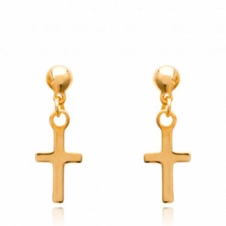 Woman gold plated Riga crosses earring