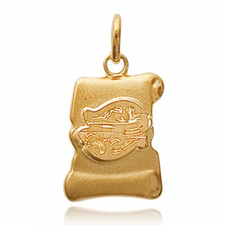 Woman gold plated scroll pendant