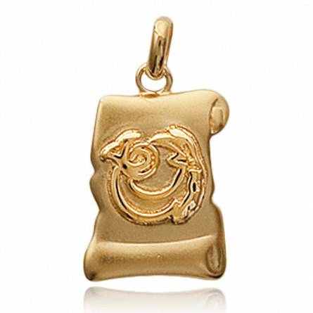Woman gold plated scroll pendant