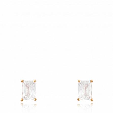 Woman gold plated  teascares rectangles earring