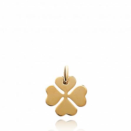 Woman gold plated Trêfle exclamation pendant