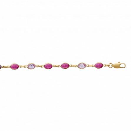 Woman gold plated Tutti frutti 2 purple necklace