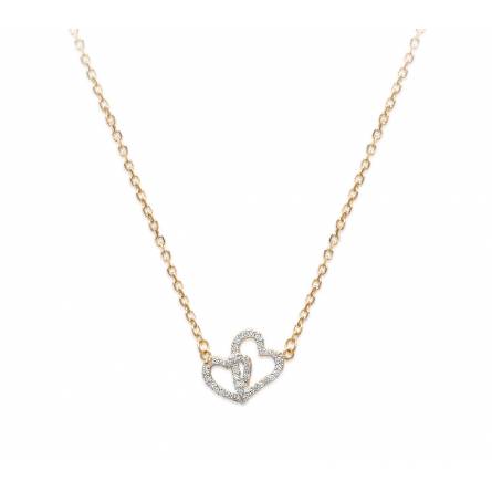 Woman gold plated Unis hearts necklace