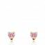Woman gold plated Viraca rose hearts pink earring mini
