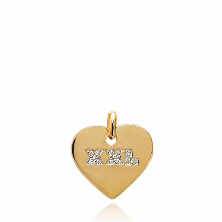 Woman gold plated XXl hearts pendant