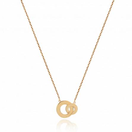 Woman gold plated Zelie circular necklace
