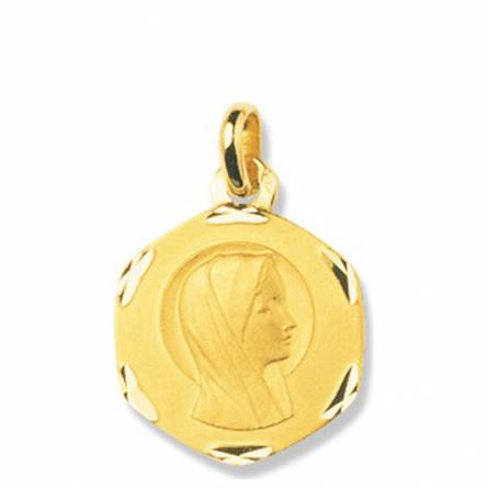 Woman gold Vierge Marie medaillon pendant