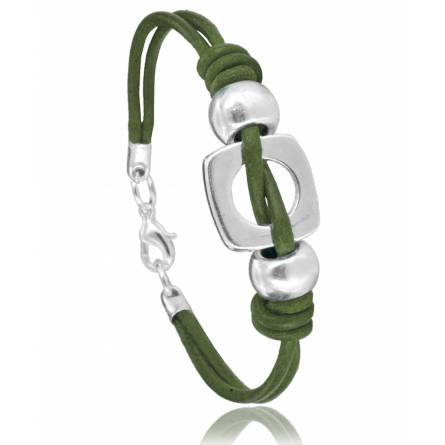 Woman leather Lucciana  green bracelet