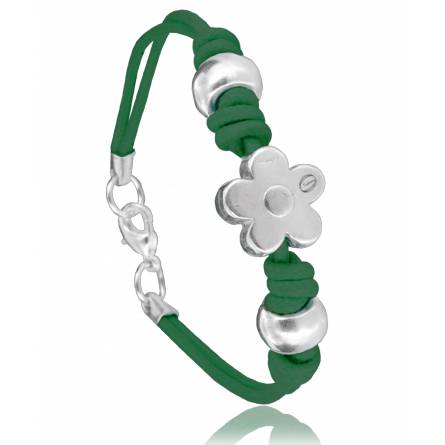 Woman leather Magrada  green bracelet