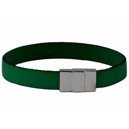 Woman leather Plat green bracelet