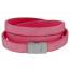 Woman leather Plat triple pink bracelet mini
