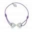 Woman rhodium alloy Évady lace purple bracelet mini