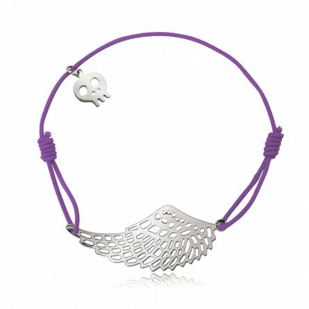Woman rhodium alloy Libertad lace purple bracelet