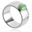 Woman silver Abbey green ring mini