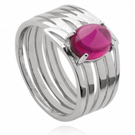 Woman silver Abilene pink ring