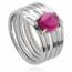 Woman silver Abilene pink ring mini