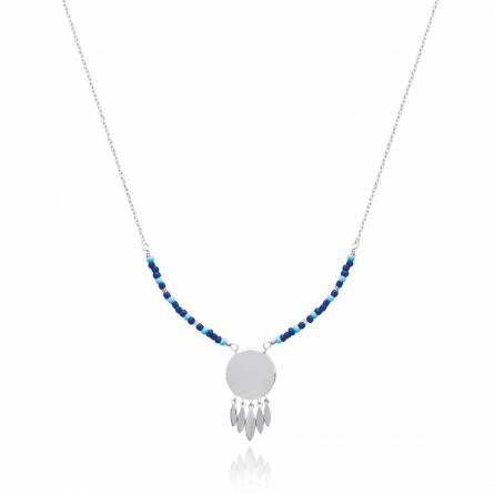 Woman silver Adhémar blue necklace