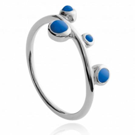 Woman silver Aella blue ring