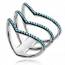 Woman silver Aileen turquoise ring mini