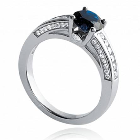 Woman silver Angharad blue ring