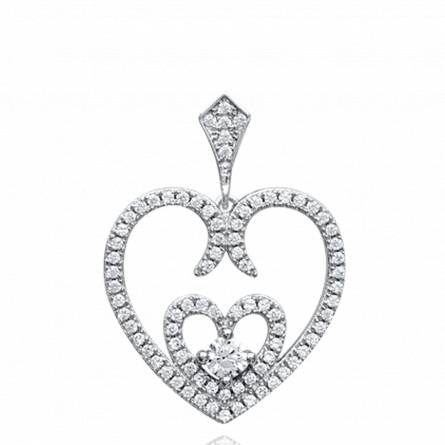 Woman silver Bengta hearts pendant