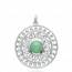 Woman silver Bergljot circular green pendant mini