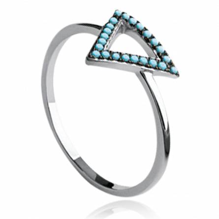 Woman silver Bermude triangles grey ring