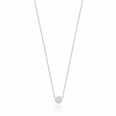 Woman silver circular necklace