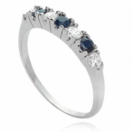 Woman silver Couronne de Nuit blue ring