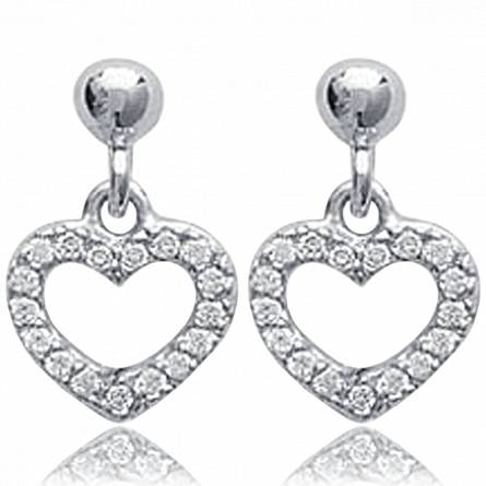 Woman silver Elégance hearts earring